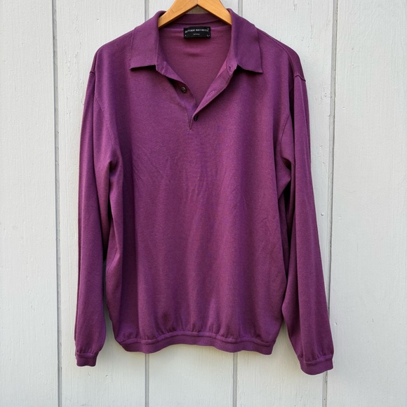 VITTORIO ROCCHETTI—Milano—Purple Polo Pullover—Men’s M—75% Wool—Made in USA—VG+ - Picture 4 of 13